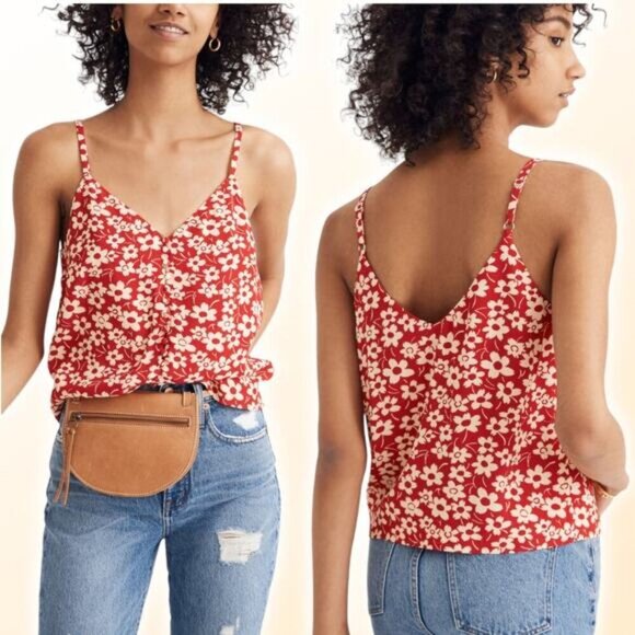 NWT MADEWELL Button-Down Floral Cami Sz 00 Full Bloom - Picture 1 of 7